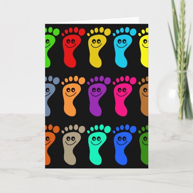 Cartão Pés Coloridos (Frente)