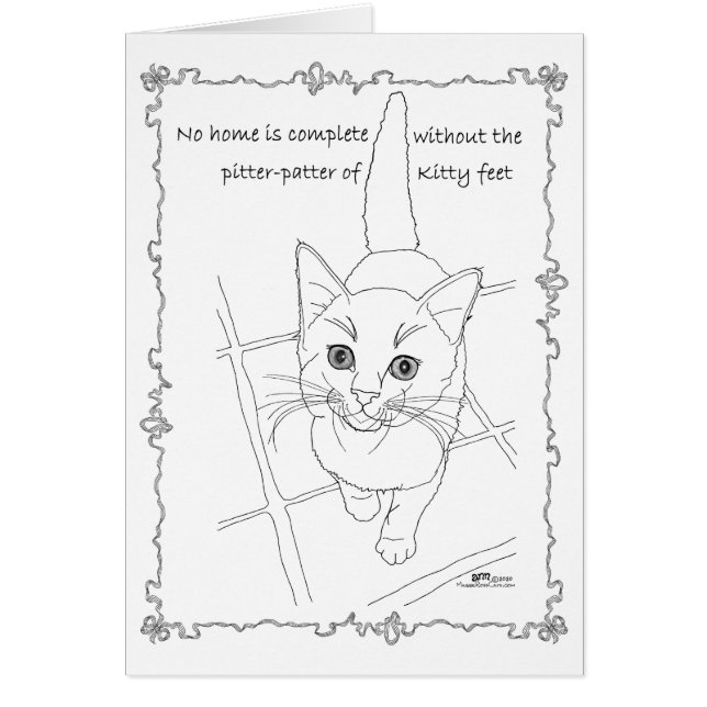 Cartão Pés de Gatinho pequeno (Frente)