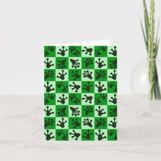 Cartão Pés de Rã Verde Pegadas de Animais Caprichosos