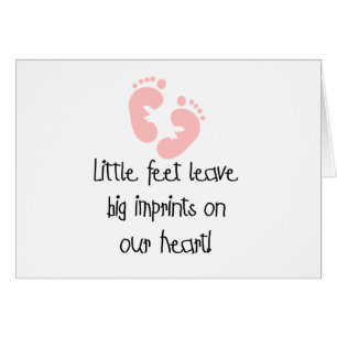 Cartão Pés pequenos do rosa grande das impressões