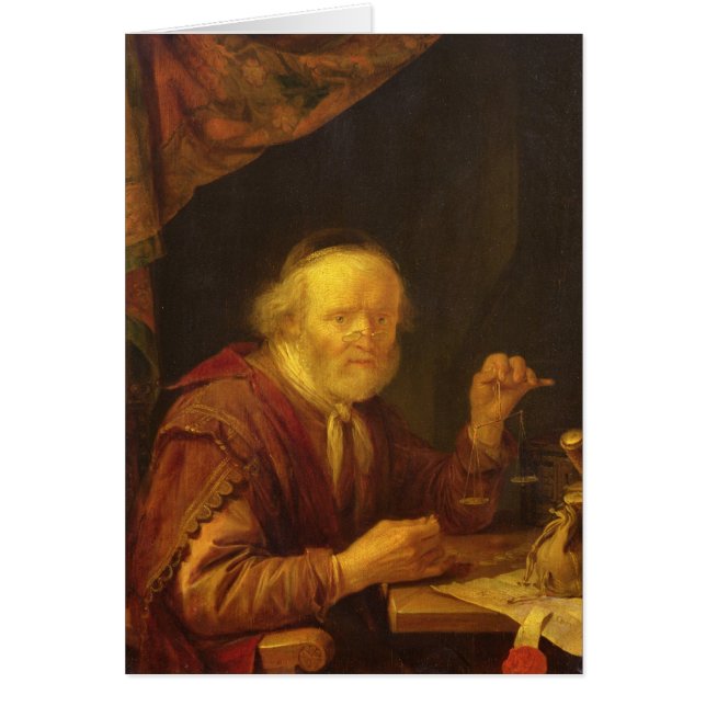 Cartão Pesando o ouro (Frente)