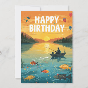 Cartão Pesca amantes está pescando no seu aniversário