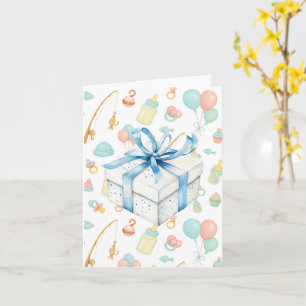 Cartão Pesca Bem-vinda Bebê para amantes da pesca