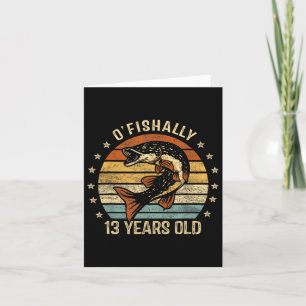 Cartão Pesca de Aniversário com 13 de Camisas de 13 Anos