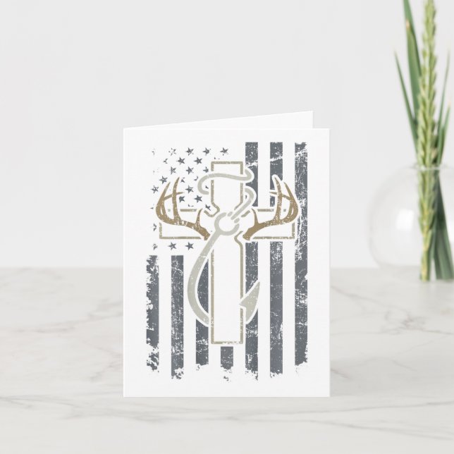 Cartão Pesca de caça à fé - Pescador caçador cristão (Frente)