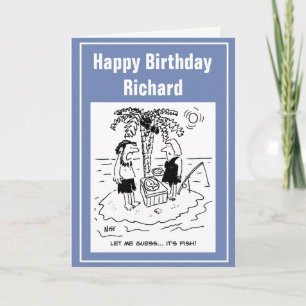 Cartão Pesca de Castaway no Desert Island tem peixes para