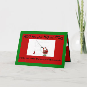 Cartão Pesca de Natal em papai noel