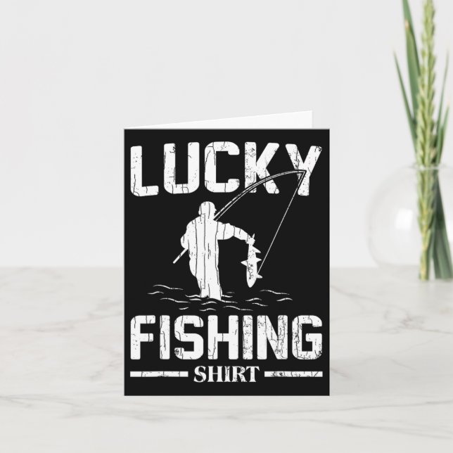 Cartão Pesca de Sorte — Pesca Engraçada Pescadores — Gráf (Frente)
