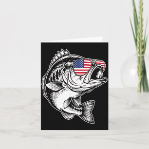 Cartão Pesca Divertida Bandeira Americana Pescador B Pesc