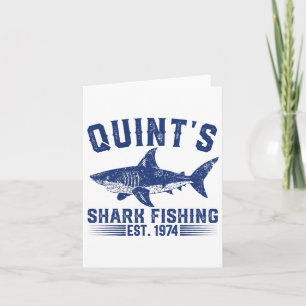 Cartão Pesca do tubarão de Vintage Quint 1974