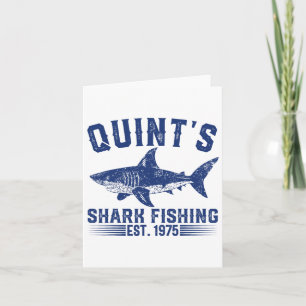 Cartão Pesca do tubarão de Vintage Quint 1975