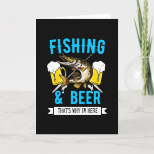 Cartão Pesca e Beer Engraçado Pescador Angling Design