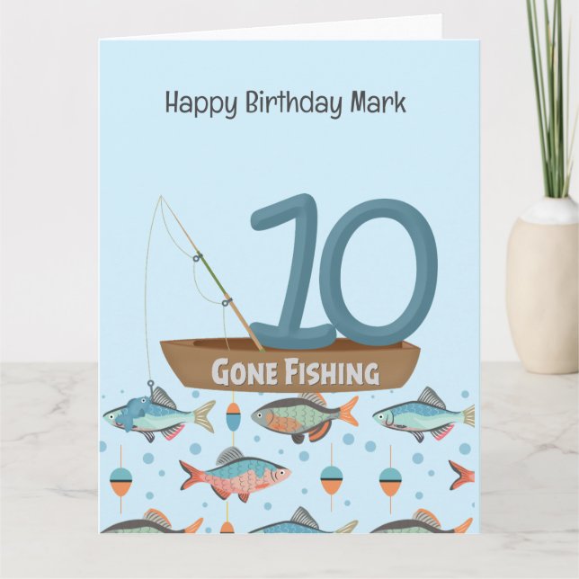 Cartão Pesca no 10º Aniversário (Frente)