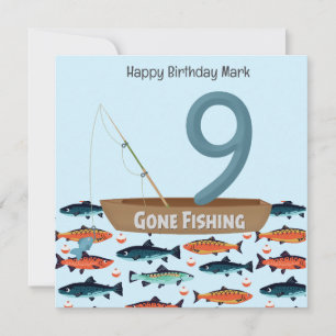 Cartão Pesca no 9º aniversário