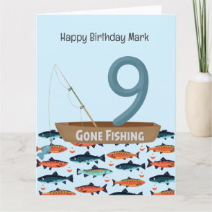 Cartão Pesca no 9º aniversário