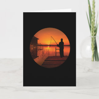 Cartão Pesca Vintage Pescador Vintage