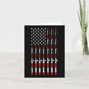 Cartão Pescado de pesca americano Bandeira Patriótica G