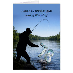 Cartão Pescador de 78 anos fazendo aniversário
