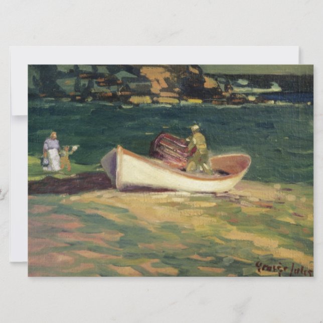 Cartão Pescador de caranguejo em Cape Elizabeth, Maine (Frente)