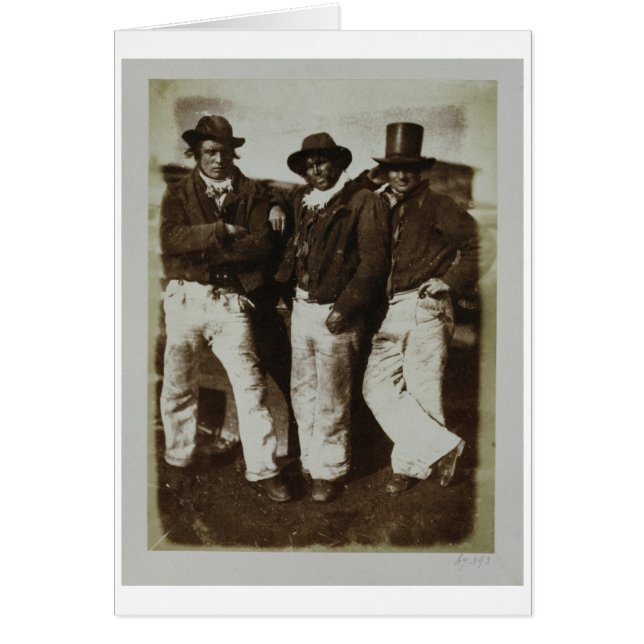 Cartão Pescadores em terra, c.1843-47 (impressão de papel (Frente)