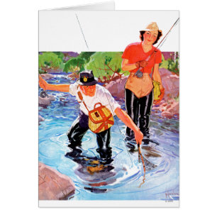 Cartão Pescando um peixe por R.J. Cavaliere