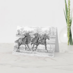 Cartão Pescoço de corrida de cavalos de 3 vias "n Arte d