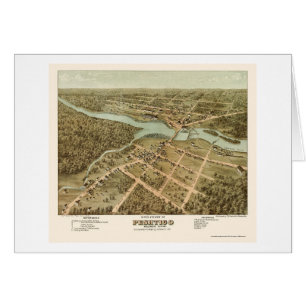 Cartão Peshtigo, mapa panorâmico dos WI - 1871