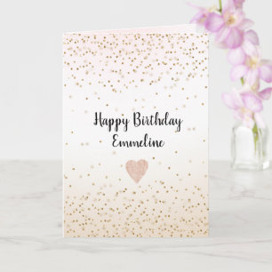 Cartão Pêssego Branco Cor-de-rosa-claro Ombro Dourado Co