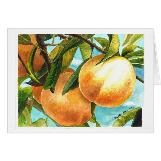 Cartão Pêssegos prontos para ser arrancado (Frente Horizontal)