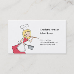 Cartão pessoal dos desenhos animados retros louros