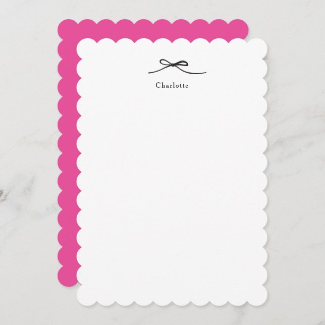 Cartão Pessoal Personalizado Minimalista Rosa com  (Frente/Verso)