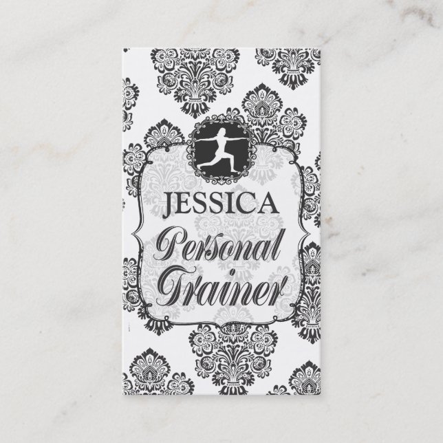 Cartão pessoal preto & branco do instrutor da (Frente)