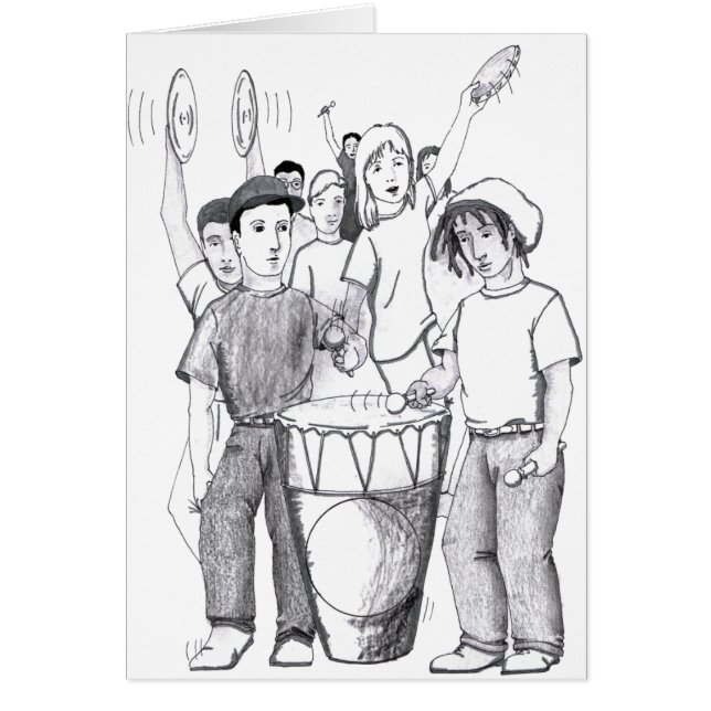 Cartão Pessoas da dança do cilindro dos ritmos (Frente)