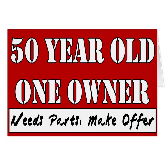 Cartão Pessoas de 50 anos, um proprietário - as peças das (Frente Horizontal)