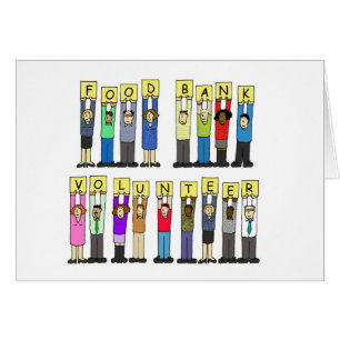 Cartão Pessoas de Cartoon Voluntário do Banco comida