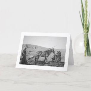 Cartão Pessoas nativas americanas de árvores ocidentais d