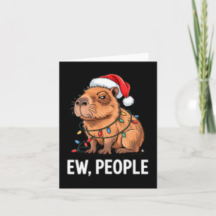 Cartão Pessoas nojentas Capivara Luzes de Natal Introvert