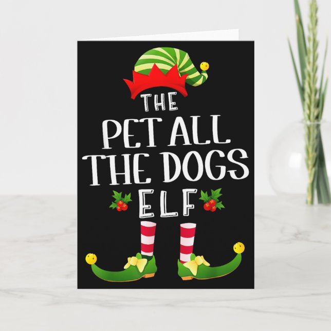 Cartão Pet All The Dogs Christmas Elf Matching Pajama X-m (Frente)