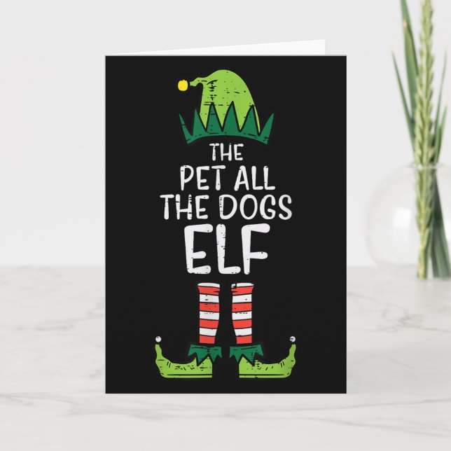 Cartão Pet All The Dogs Elf Xmas Christmas For Family  (Frente)