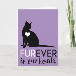 Cartão Pet Cat Condolence | Para Sempre Em Nossos Coraçõe