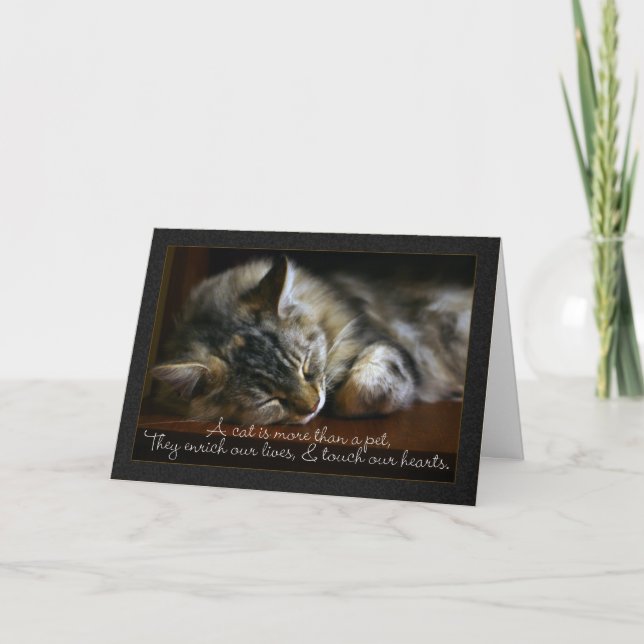 Cartão Pet Cat Sympathy Card, Loss Of Pet (Frente)