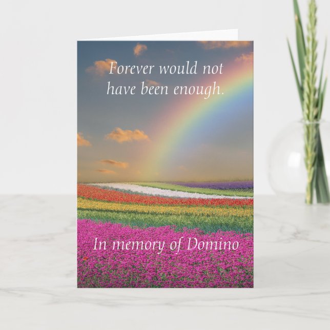 Cartão Pet Dog Cat Rainbow Bridge Sympathy (Frente)