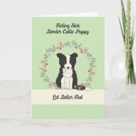 Cartão Pet Get well Card for Border Collie Puppy