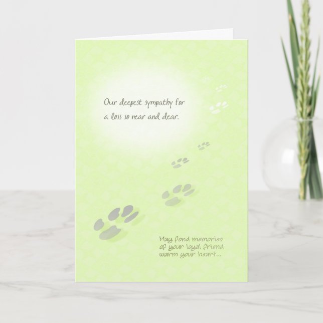 Cartão Pet Loss Sympathy Card - Pawprints (Frente)