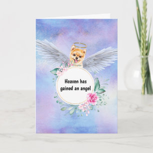 Cartão Pet memorial Asas angulares da Aquarela da Pomerân