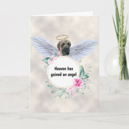 Cartão Pet memorial English mastiff dog angel wing poema