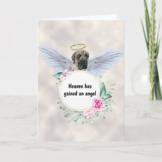 Cartão Pet memorial English mastiff dog angel wing poema