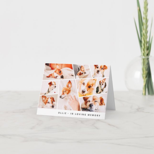 Cartão Pet Memorial Modern Simple Chic 9 Collage (Frente)