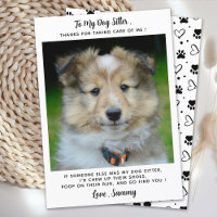 Pet Sitter Custom Dog Puppy Foto Engraçado Obrigad