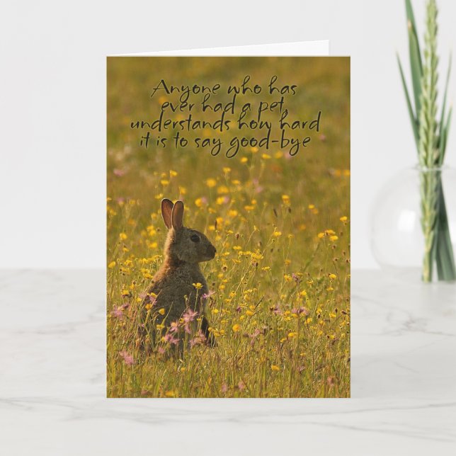 Cartão Pet Sympathy Card - Loss Of Pet Rabbit (Frente)